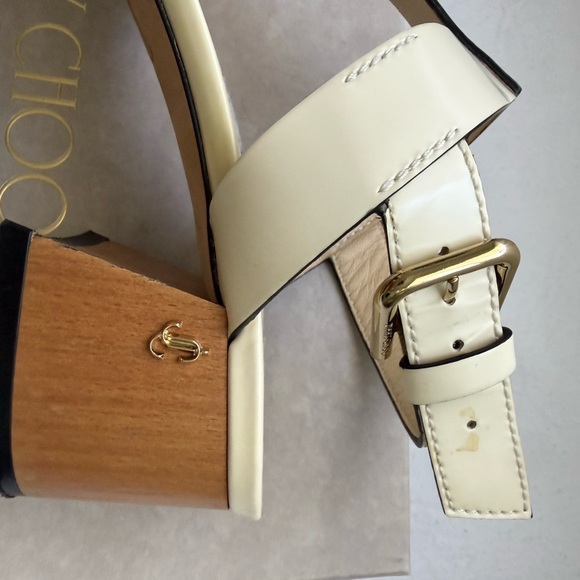Jimmy Choo Jin Square Toe Sandals 45 mm size 37. - Picture 7 of 17